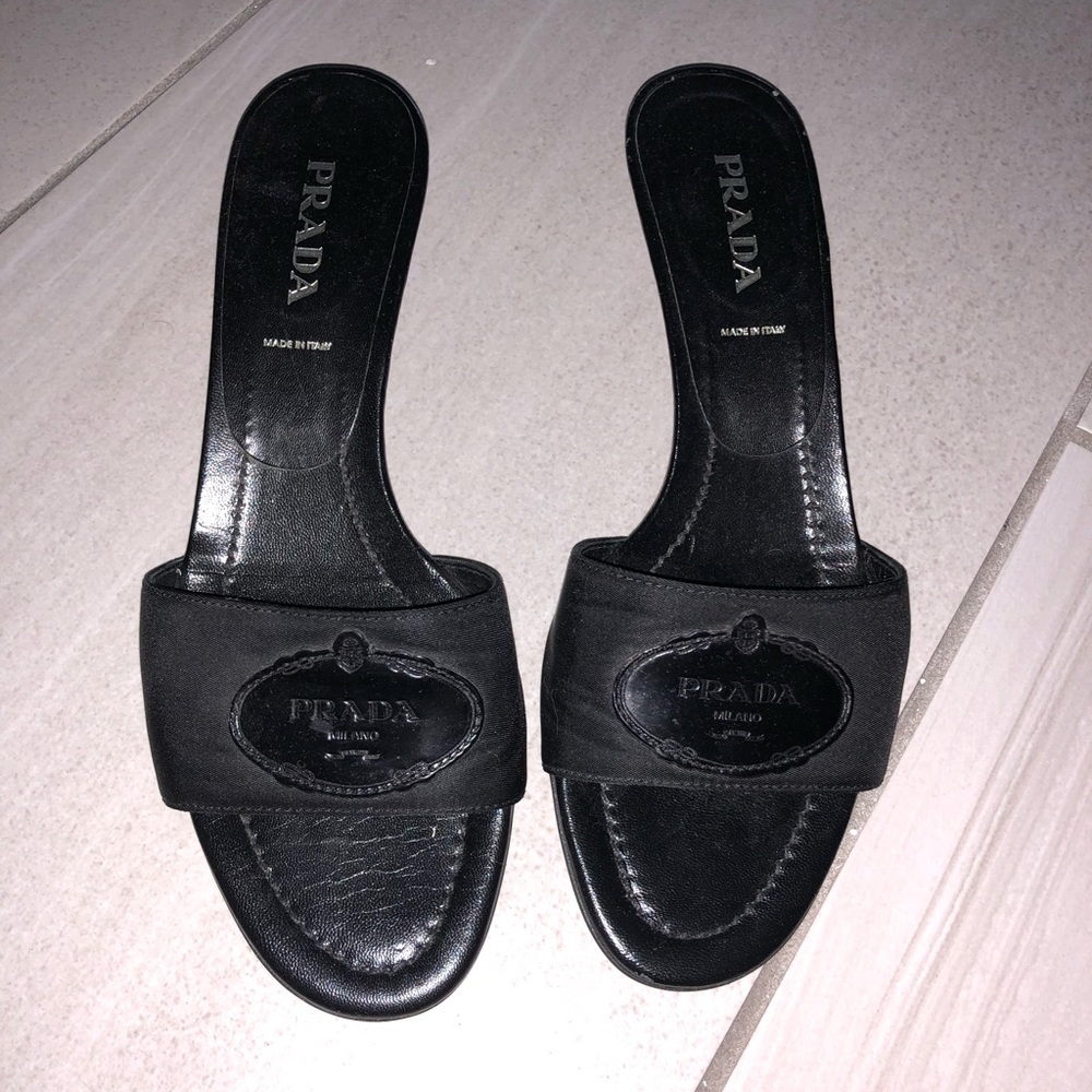 Vintage Prada heeled mules